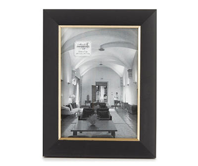 Black Wood Picture Frame with Gold Trim, (5