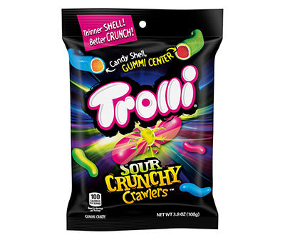 TROLLI SOUR CRUNCHY CRAWLERS Gummi Candy 3.8 oz. Bag