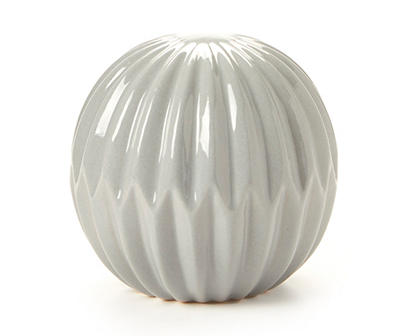 Gray Zigzag-Beveled Ceramic Orb
