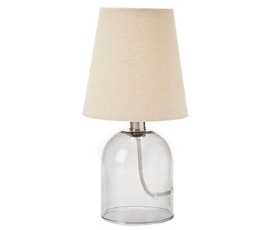 Smoked Glass Cloche Round Table Lamp