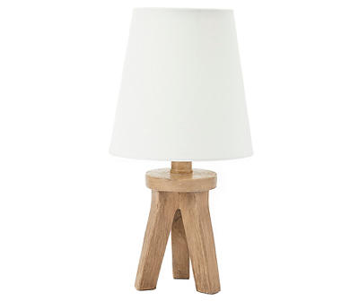 Brown Wood-Look Tripod Table Lamp