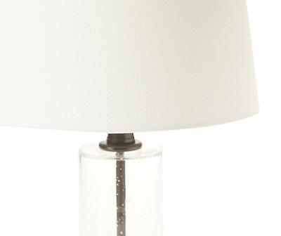 Black & Clear Glass Cylinder Table Lamp
