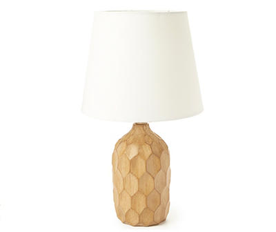 Brown Faceted Round Table Lamp