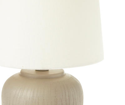 Gray Etched Round Table Lamp