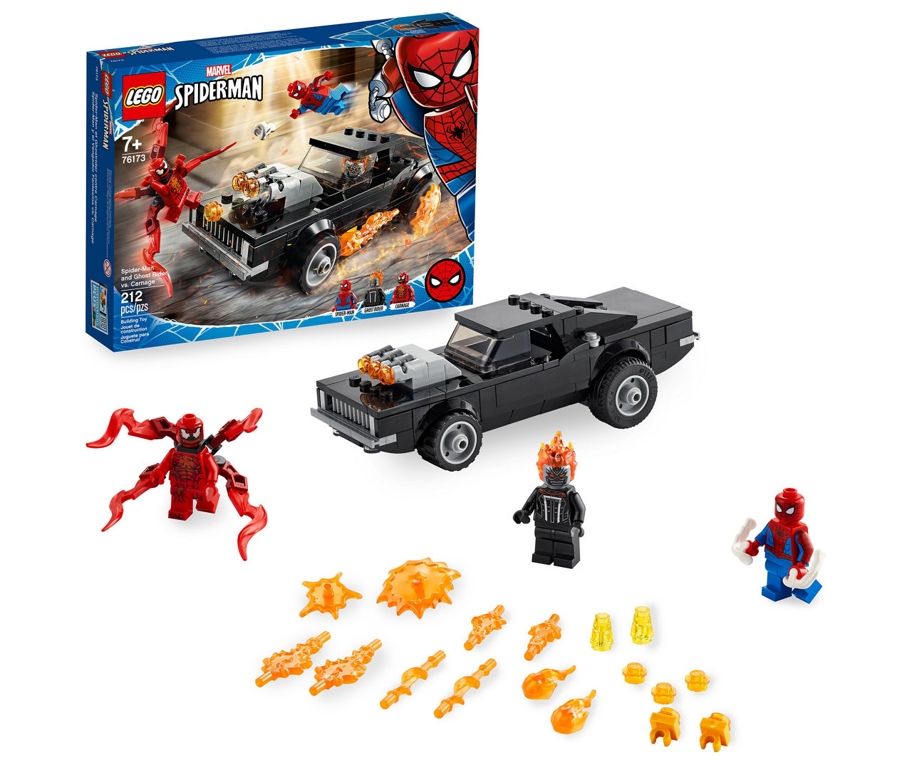 fup universitetsstuderende Wreck LEGO Marvel Avengers Super Heroes Spider-Man & Ghost Rider vs. Carnage  76173 212-Piece Building Toy | Big Lots