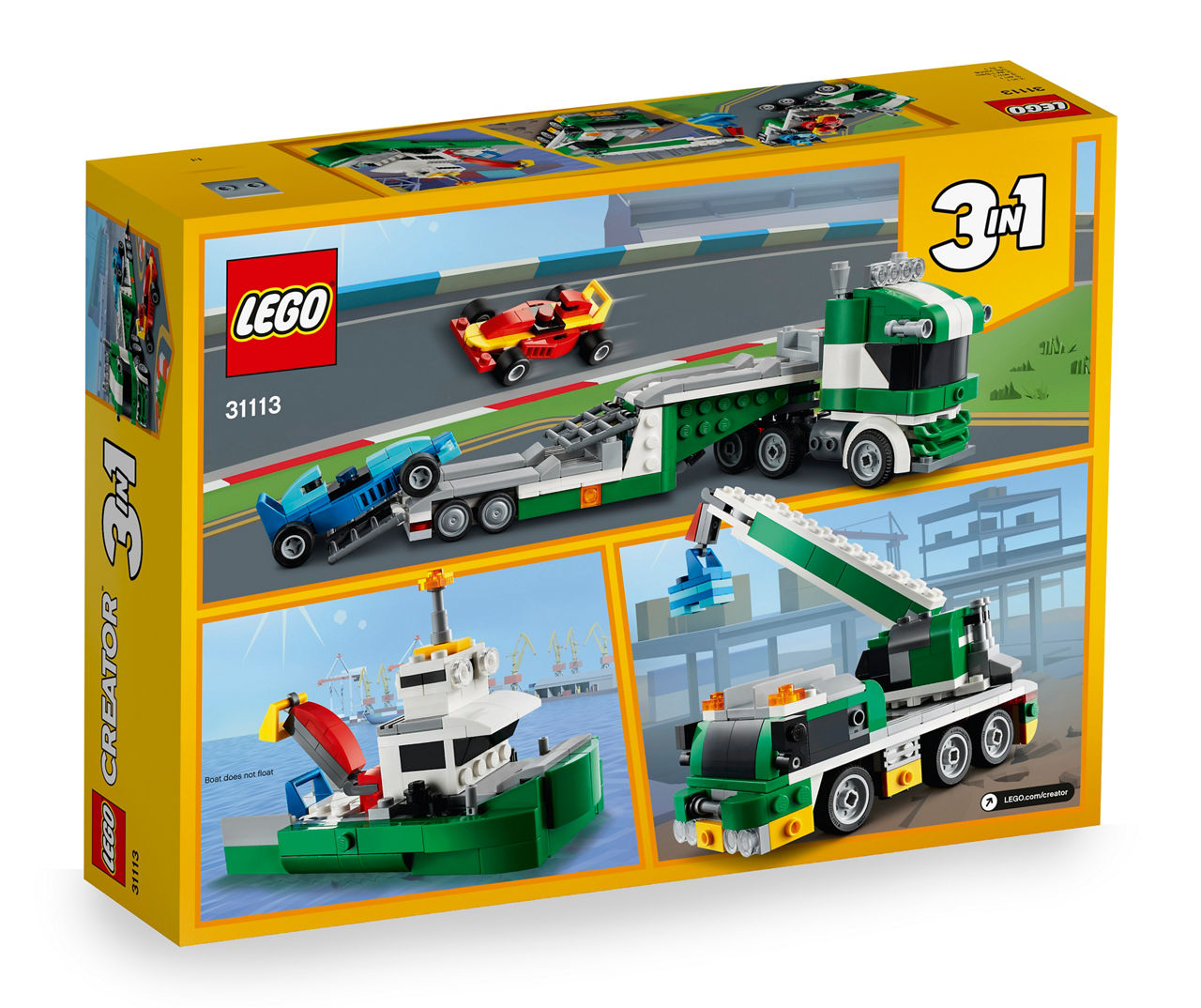 LEGO Creator 3-in-1 Race Car Transporter 328-Piece Building Toy | Big