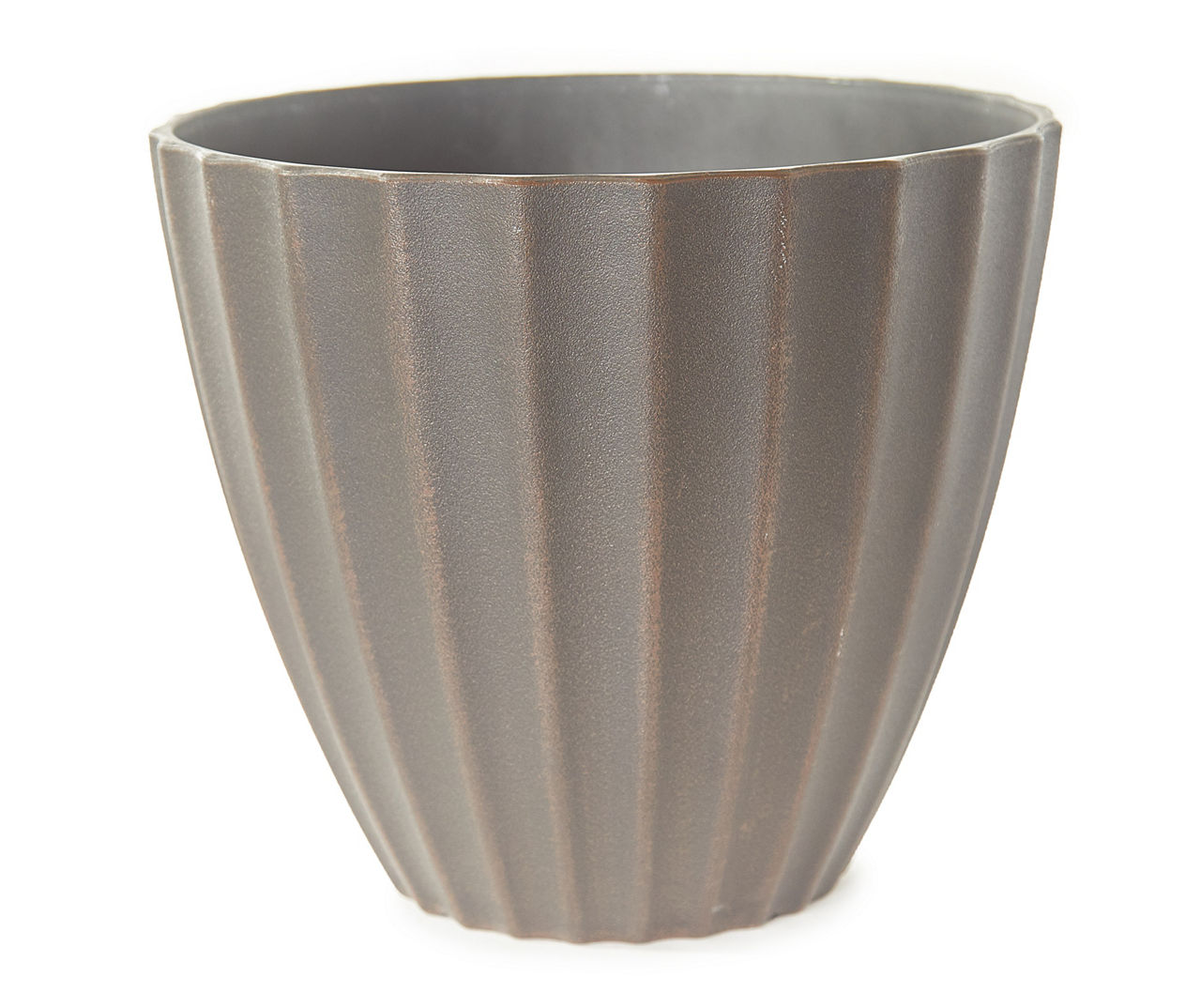 12 IN RUST FLUTED PLANTER