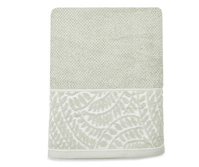 Sage Leaf-Accent Bath Towel