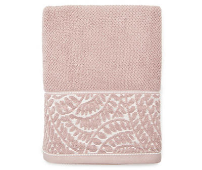 Deauville Mauve Leaf-Accent Bath Towel