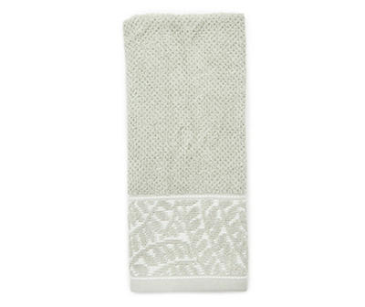 Sage Leaf-Accent Hand Towel