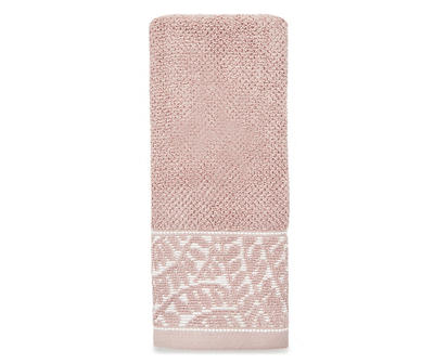 Deauville Mauve Leaf-Accent Hand Towel
