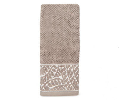 Driftwood Leaf-Accent Hand Towel