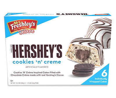Mrs. Freshley's Deluxe Hershey's Cookies 'N' Creme Cakes 6-1.75 oz. Packs