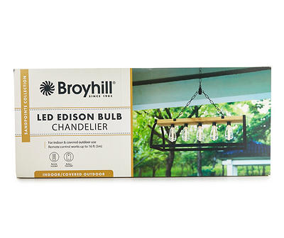 LED Edison Bulb Battery-Operated Chandelier with Remote Control
