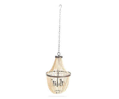 LED Wood Beads Battery-Operated Chandelier with Remote Control