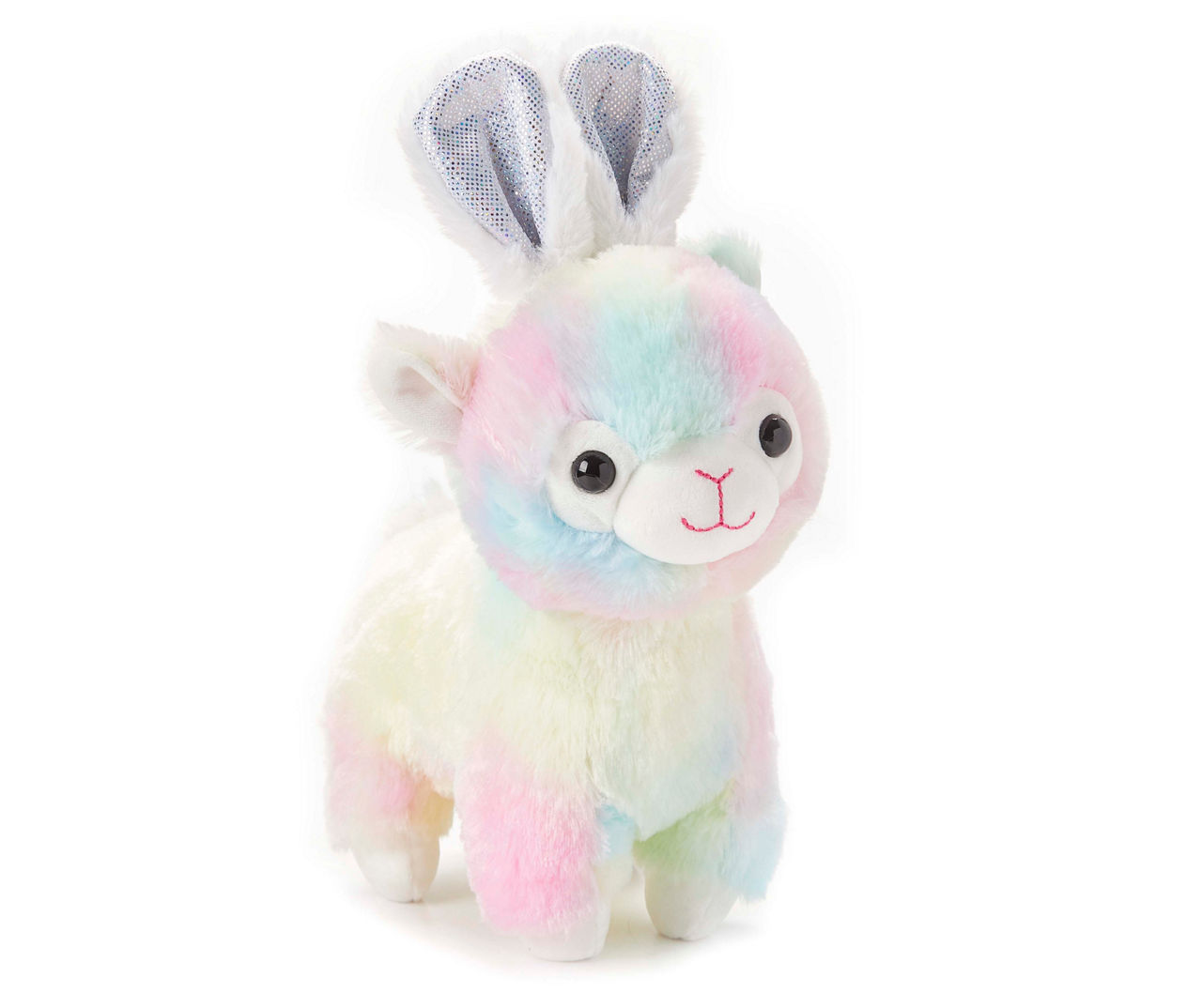 Rainbow Llama with Easter Bunny Ears Plush Big Lots