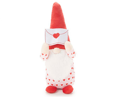 16" Pink & Red Heart Gnome Holding Letter Plush