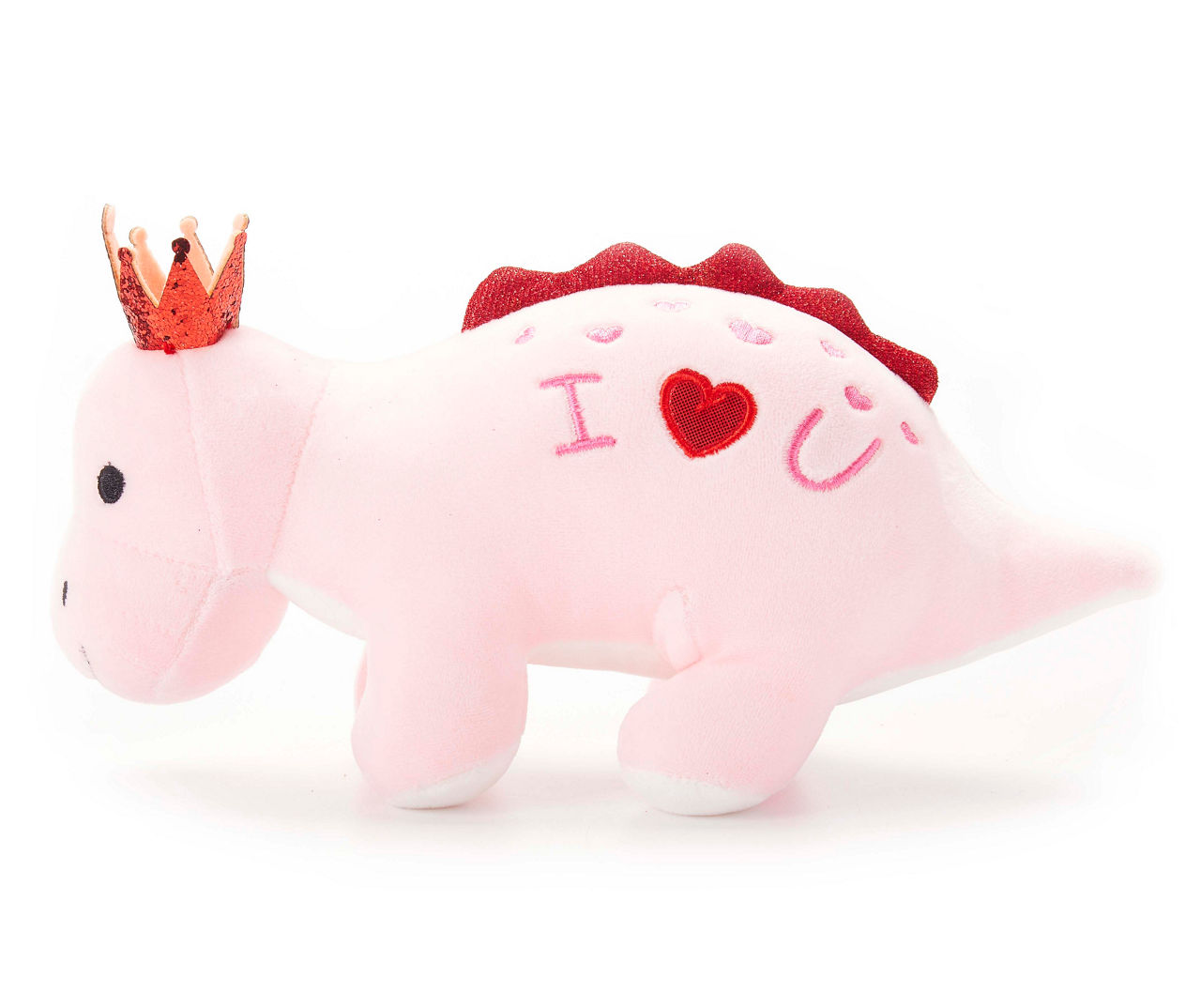 5" "I Heart You" Pink Dinosaur with Crown Valentine's Plush