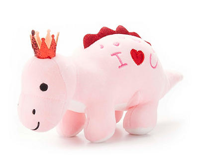 5" "I Heart You" Pink Dinosaur with Crown Valentine's Plush