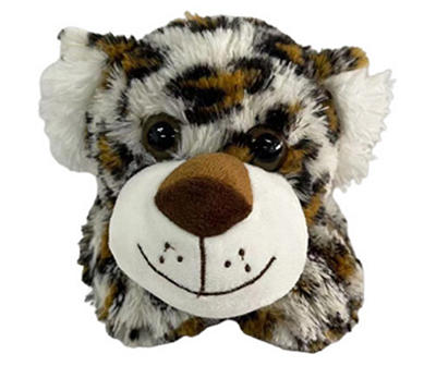 14" Lying Leopard Plush with Red Ribbon