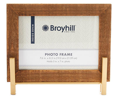Brown Picture Frame With Gold Stand, (5