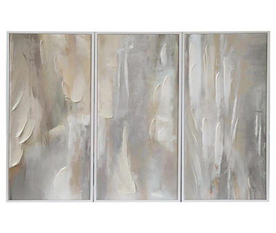 Gray Abstract 3-Piece Triptych Canvas Set