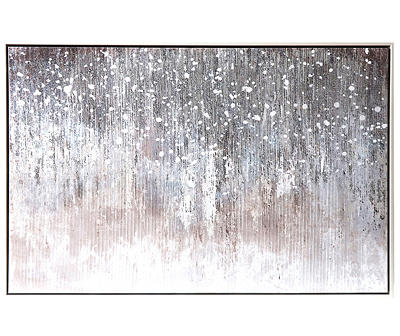 Gray & White Abstract Splatter Framed Canvas