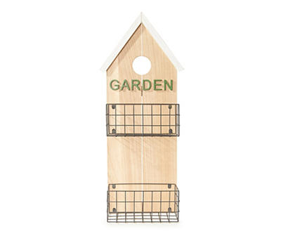 "Garden" 2-Basket Wood & Metal Wall Planter