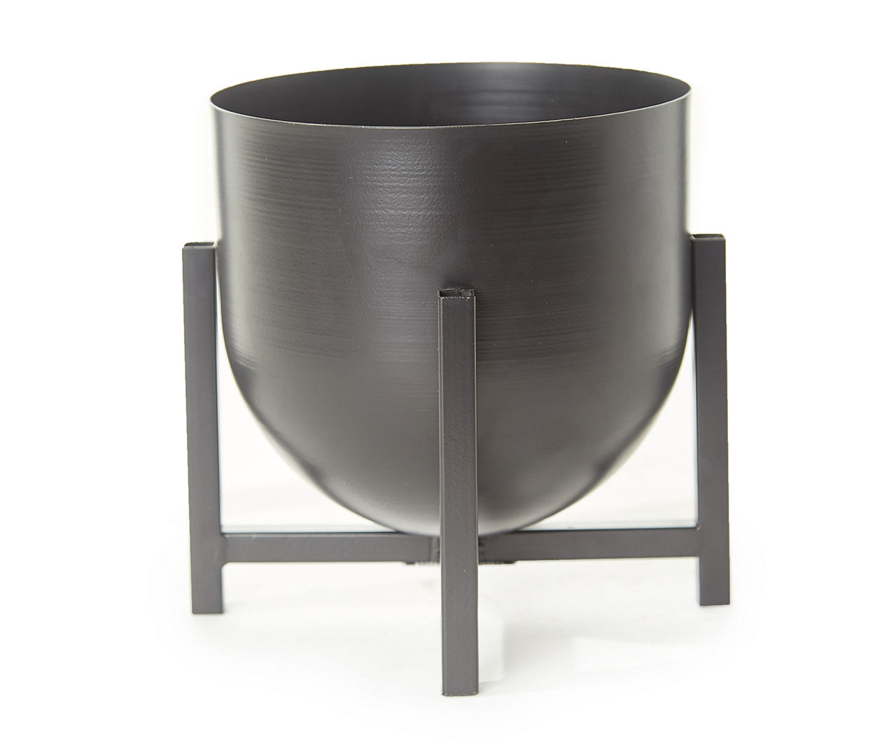 8.94" Black Metal Planter with Footed Stand