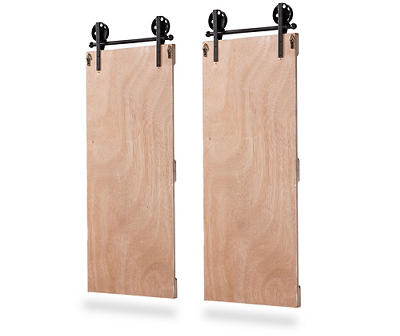 White & Natural Barn Door Wall Décor, 2-Pack