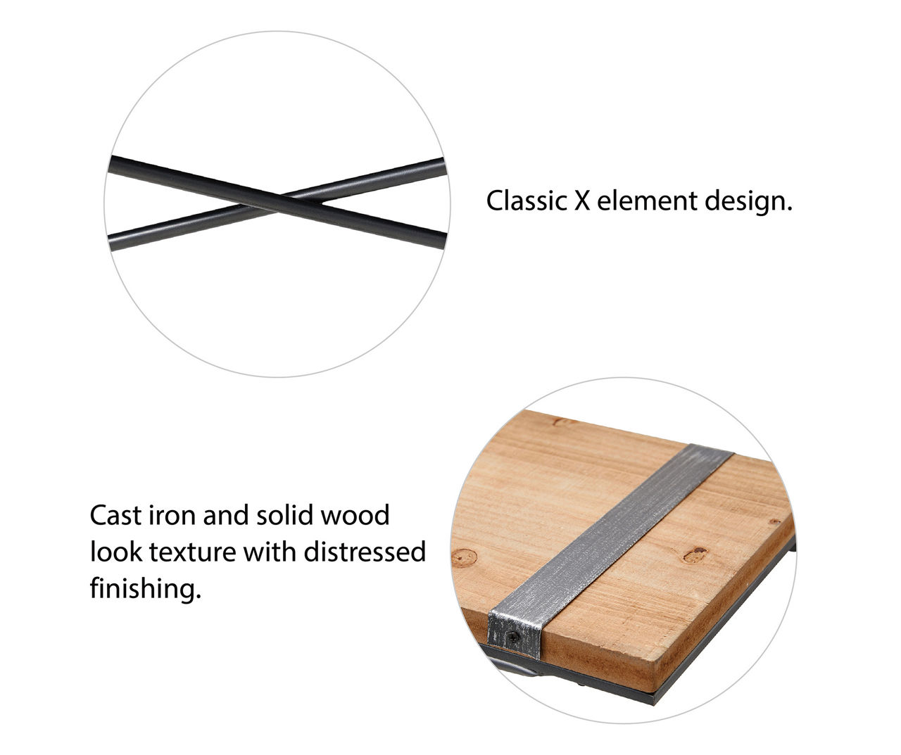 Brown & Black Farmhouse Crisscross-Bar Wood Wall Shelf, 2-Pack