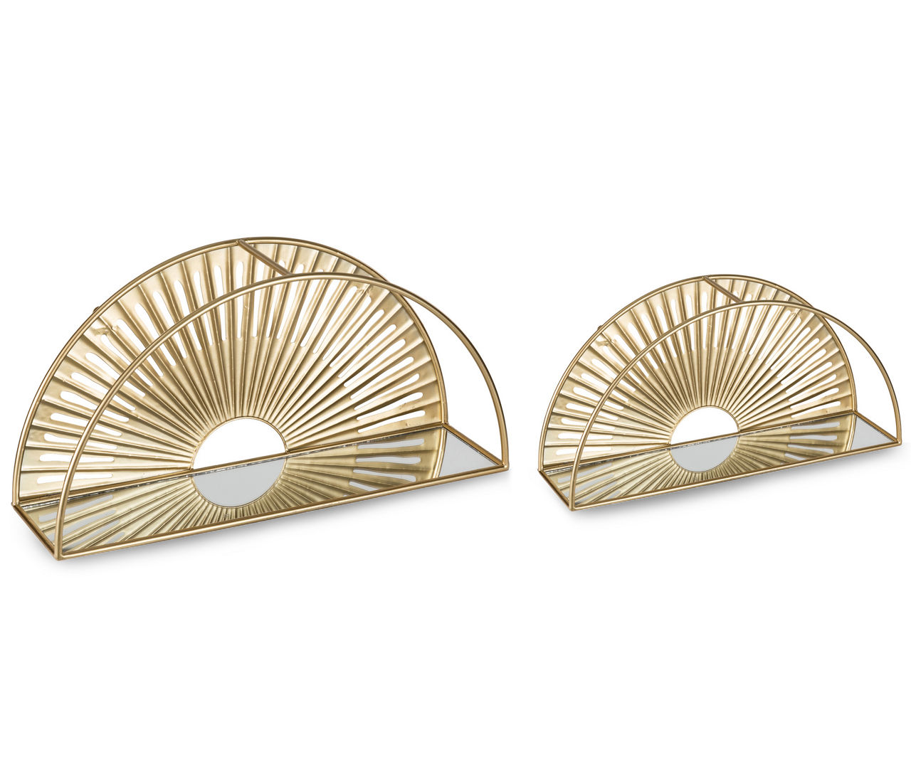 Gold Fan Mirrored-Base 2-Piece Wall Shelf Set | Big Lots