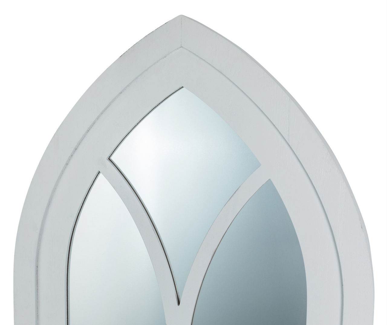 White Arching Windowpane Wall Mirror, (40.16")