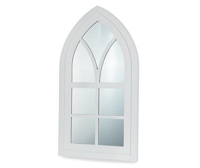White Arching Windowpane Wall Mirror, (40.16")