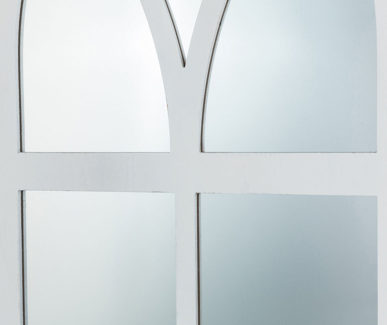 White Arching Windowpane Wall Mirror, (40.16")