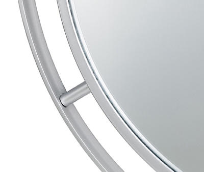 Silver Open-Border Round Wall Mirror, (28")