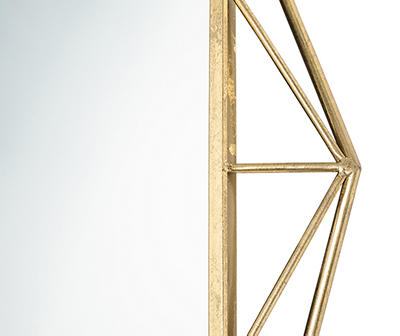 Gold Octagon Geometric-Border Wall Mirror, (28.15")
