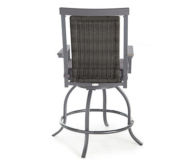 Sandpointe Gray All-Weather Wicker Cushioned Patio High Dining Chairs, 6-Pack