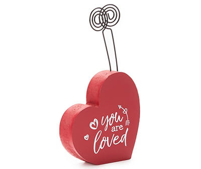 "You Are Loved" Heart Photo Holder Tabletop Decor
