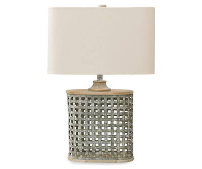 Gray Basketweave Deondra Table Lamp