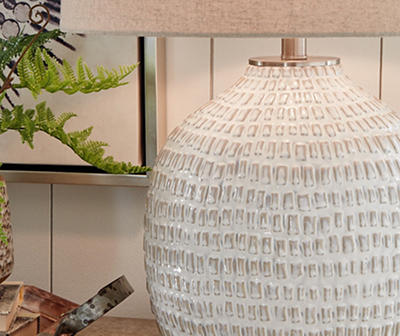 Beige Textures Jamon Ceramic Table Lamp