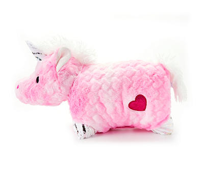Pink & White Tie-Dye Unicorn Plush Pillow