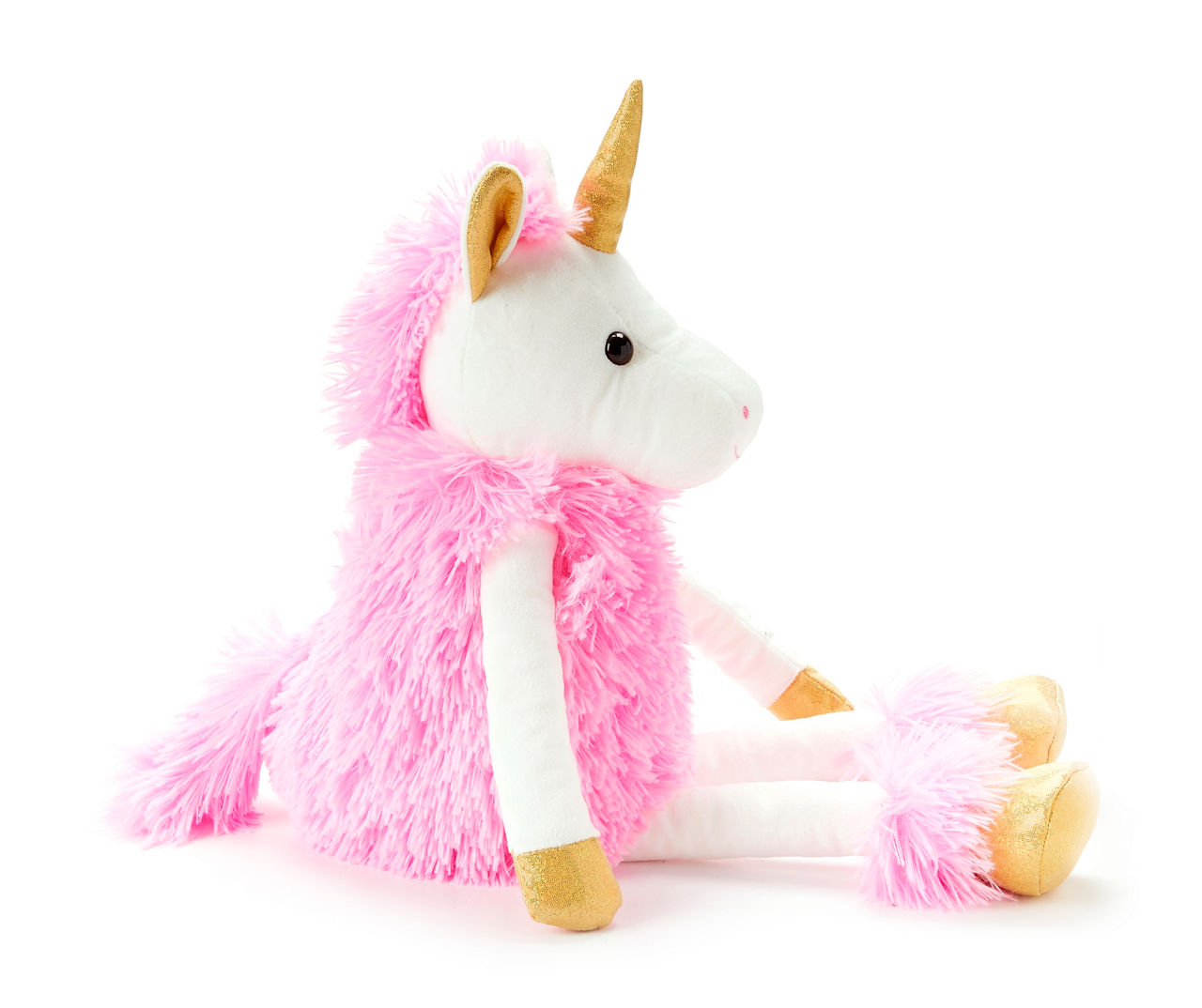 White, Pink & Gold Floppy Unicorn Plush