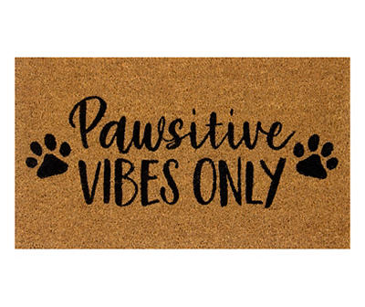 "Pawsitive Vibes" Brown & Black Doormat, (16" x 28")
