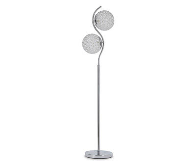 Silver-Finish & Clear Winter Ball Floor Lamp