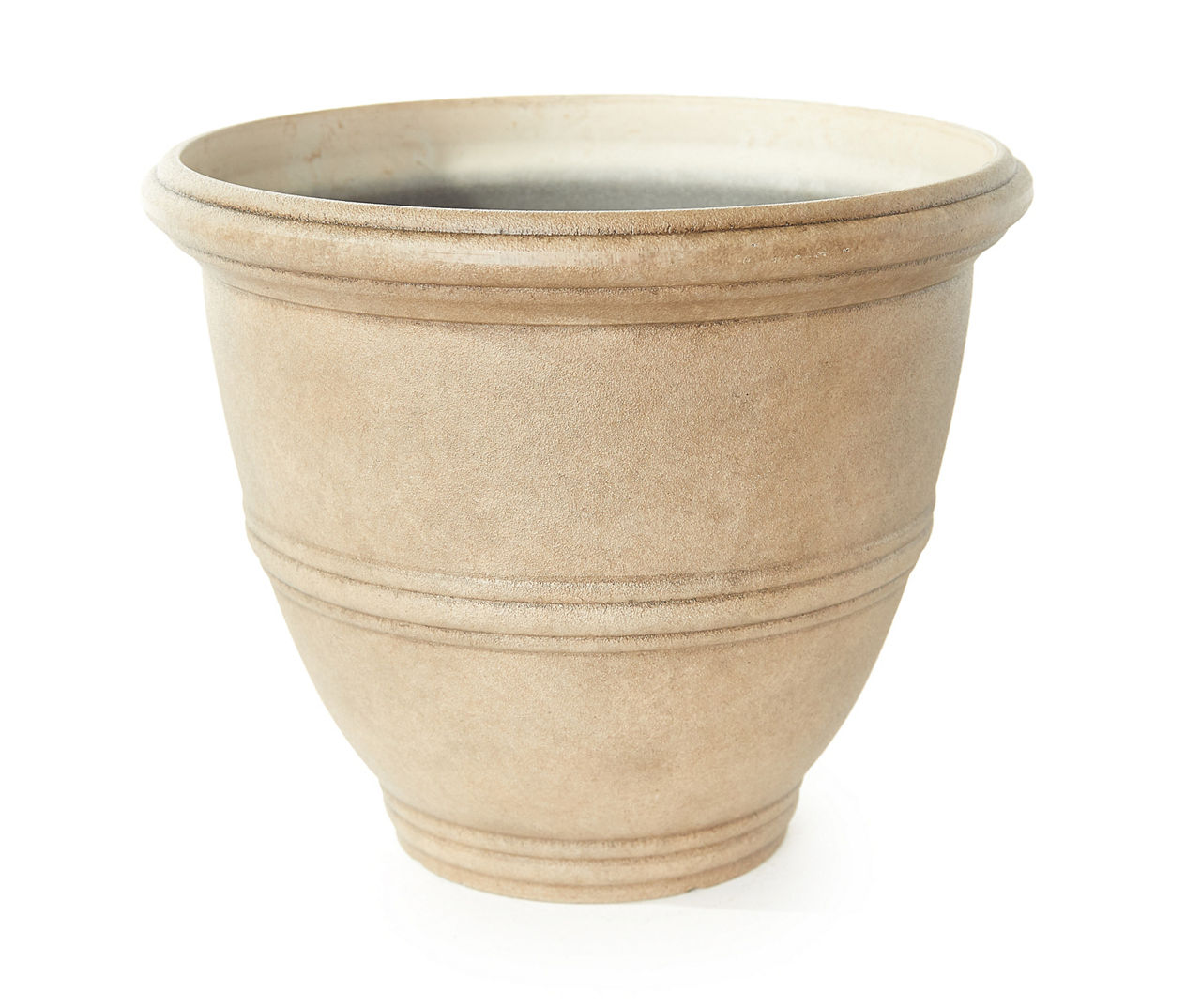 15.95" Weathered Sand Faux Stone Resin Planter