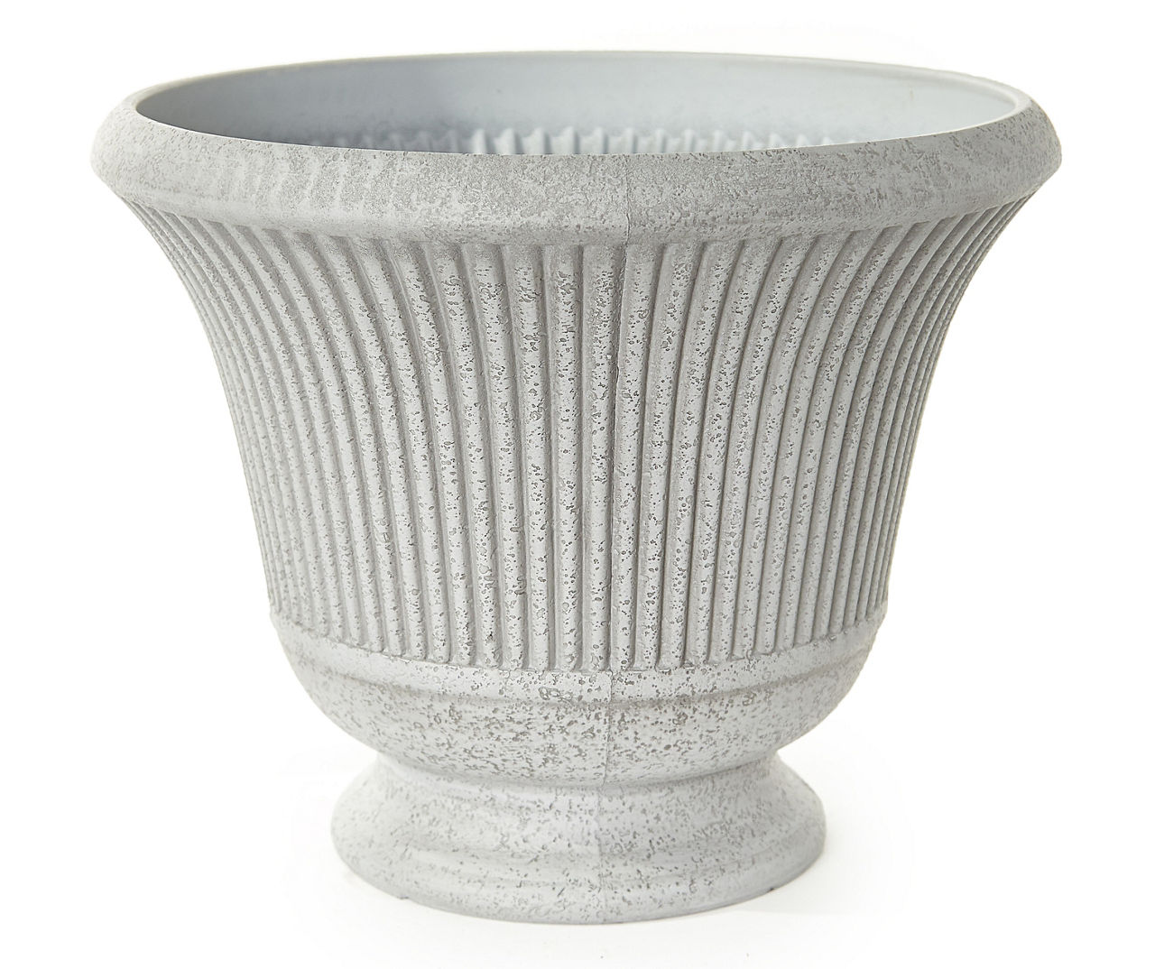 15.91" Gray Pedestal Resin Urn Planter