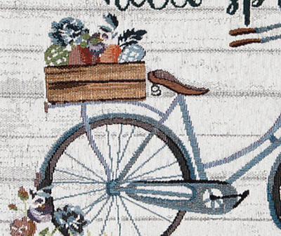 "Hello Spring" White Bicycle Placemat