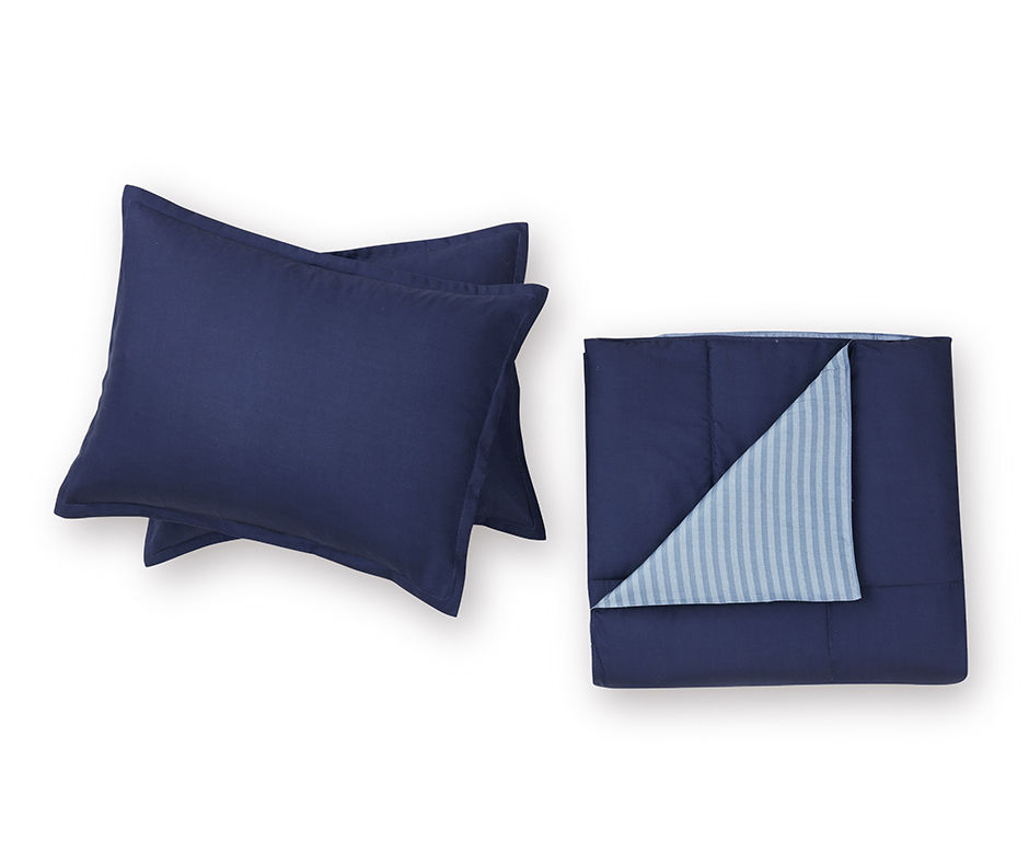 Serta Perfect Sleeper Serta Navy 3Piece Comforter Set Big Lots