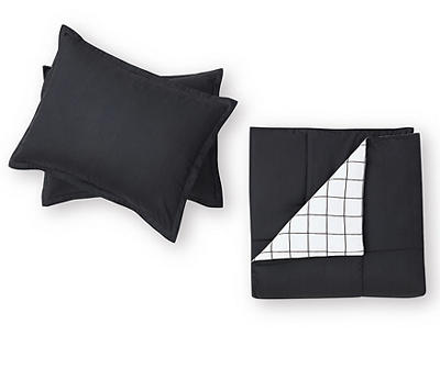 Black Twin/Full 3-Piece Comforter Set